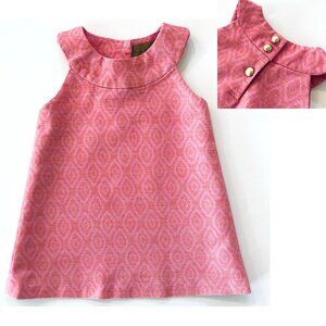 Nicole Miller pink w/gold a-line toddler girl dress in excellent condition